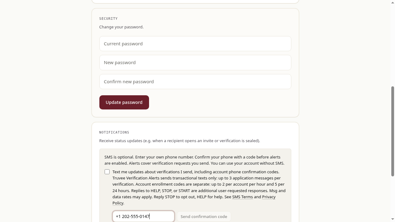 Account holder start state — development capture using synthetic responses